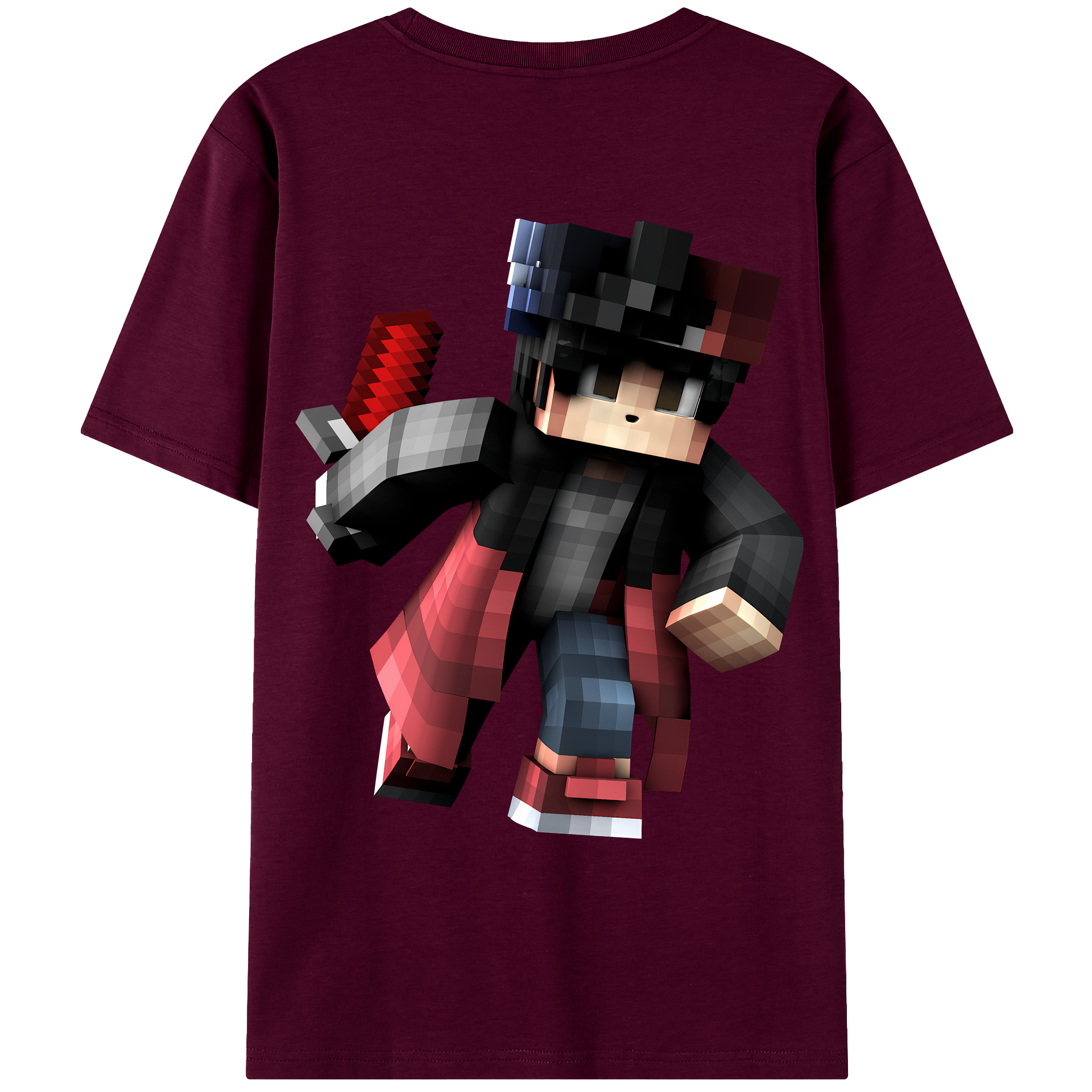 （画像用） マインクラフト ブロックの世界 Minecraft MC Block world レディース半袖Tシャツ(バックプリント)